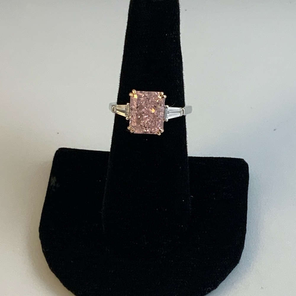 2ct Radiant Pink Sapphire Ring - Picture 11 of 17
